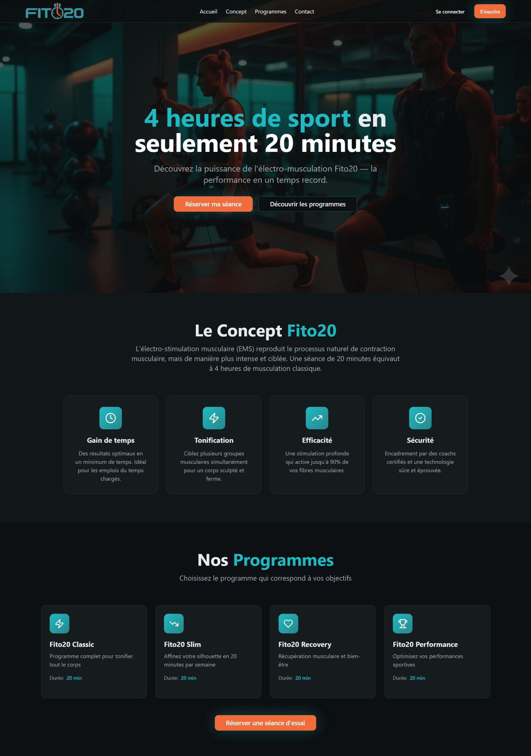 Plateforme de réservation – Fitness EMS - 1